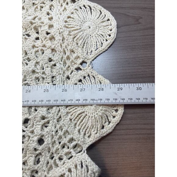 Vintage Sweater Vest Crochet Knit Boho Cream Silk blend-Small - Picture 8 of 10